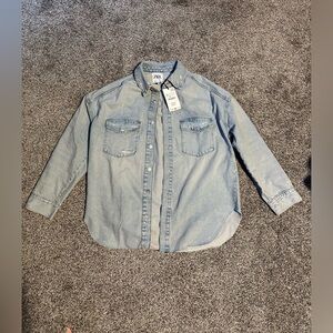 Zara Light Blue Denim Oversized Jacket